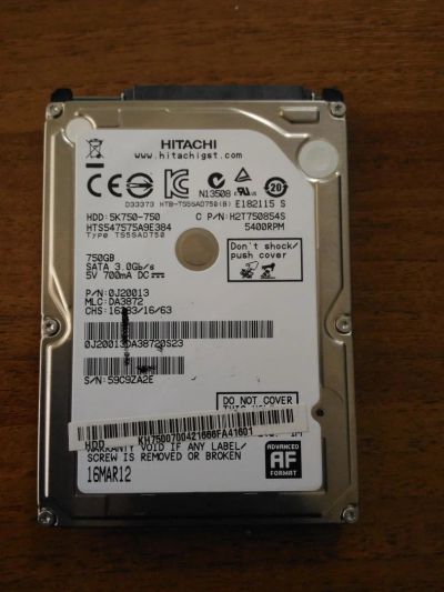 Лот: 9935598. Фото: 1. Жесткий диск Hitachi. Жёсткие диски (HDD)