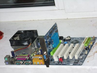 Лот: 110737. Фото: 1. AMD Duron на матери + видеокарта... Компьютеры в сборе