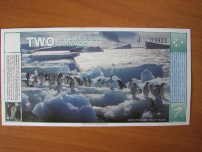 Лот: 4443119. Фото: 1. Антарктика 2 доллара 1996 года... Другое (банкноты)