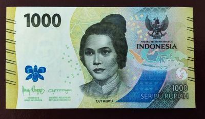 Лот: 19680369. Фото: 1. Новинка Индонезия 1000 рупий 2022... Азия