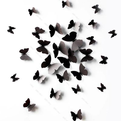 Лот: 4636206. Фото: 1. Интерьерные 3D бабочки! Черные... Интерьерные наклейки