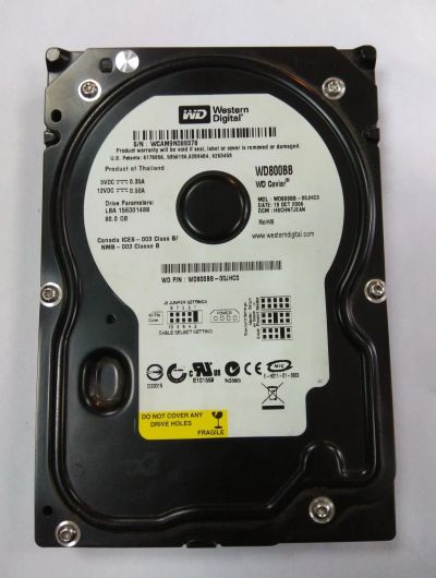 Лот: 12496033. Фото: 1. Жесткий диск WD800BB-00JHC0 80... Жёсткие диски (HDD)