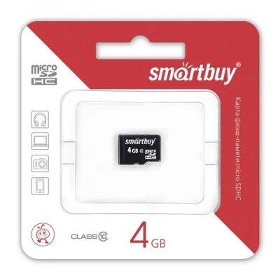 Лот: 16588153. Фото: 1. Карта памяти MicroSD 4 GB SmartBuy... Карты памяти