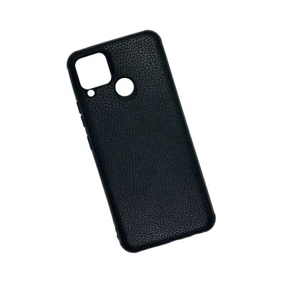 Лот: 25082387. Фото: 1. Чехол Realme C15 Экокожа (черный... Чехлы, бамперы