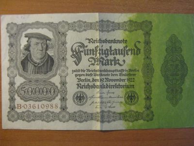 Лот: 11053529. Фото: 1. Германия 50000 марок 1922 года... Германия и Австрия
