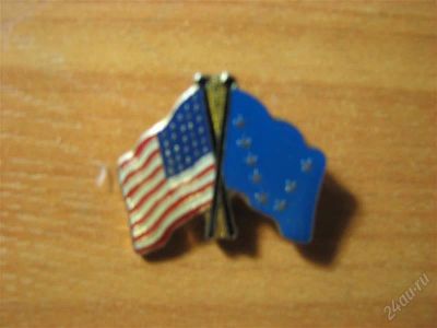 Лот: 1056401. Фото: 1. Значок США - ЕС. Эмаль. Тяжелый... Другое (значки, медали, жетоны)