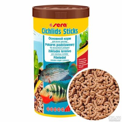 Лот: 16206893. Фото: 1. SERA Cichlids Sticks, палочки... Корма