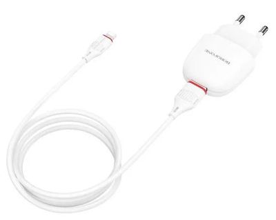 Лот: 20884595. Фото: 1. СЗУ-1USB Borofone BA49A + кабель... Зарядные устройства, блоки питания, адаптеры сетевые для смартфонов