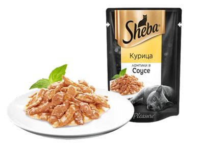 Лот: 15056131. Фото: 1. (Шеба) Курица Ломтики в соусе... Корма