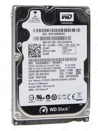 Лот: 6383780. Фото: 1. Жесткий диск WD Scorpio Black... Жёсткие диски (HDD)