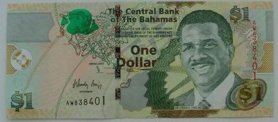 Лот: 10849970. Фото: 1. Багамские острова 1 доллар 2015... Америка