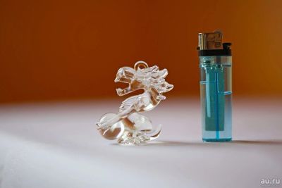 Лот: 10346522. Фото: 1. Дракон сувенир стекло. Фигурки, статуэтки