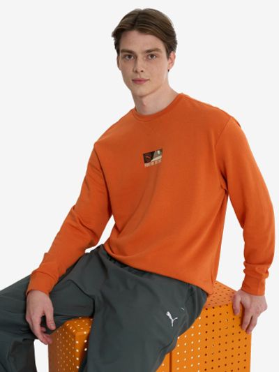 Лот: 23352306. Фото: 1. Свитшот мужской PUMA, Оранжевый. Другое (спортивная одежда)