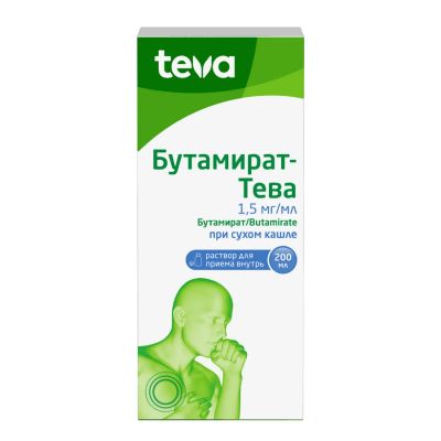 Лот: 25580408. Фото: 1. Бутамират-Тева р-р для приема... Лекарства