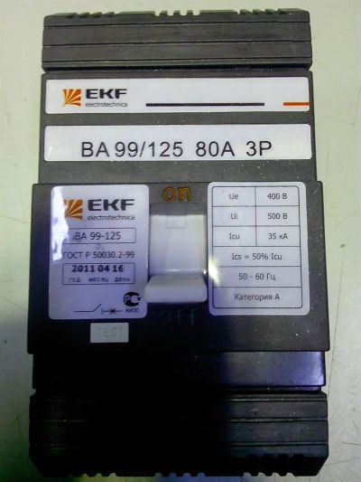 Лот: 3164778. Фото: 1. Автомат ВА 99-125/80А EKF. Автоматы, пакетники, предохранители