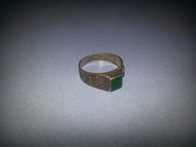 Лот: 3326230. Фото: 1. Кольцо серебряное с малахитом... Кольца, перстни