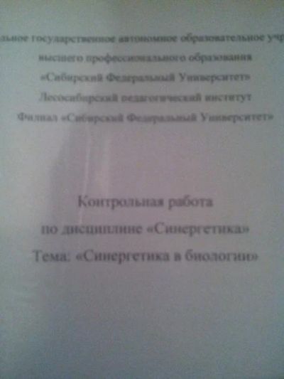 Лот: 5125308. Фото: 1. Контрольная Работа. Синергетика... Рефераты, курсовые, дипломные работы
