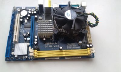 Лот: 4535100. Фото: 1. ASRock G31M-VS2 + CPU Intel Celeron... Материнские платы