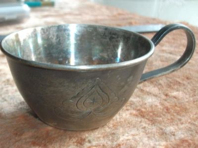 Лот: 9817567. Фото: 1. Кружка чашка кофейная металл серебрение... Кружки, стаканы, бокалы