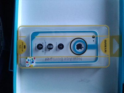 Лот: 3588781. Фото: 1. бампер iphone 5C голубой. Чехлы, бамперы