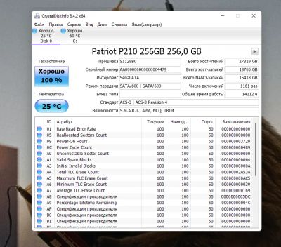 Лот: 25518643. Фото: 1. SSD 256 Gb Patriot P210. SSD-накопители