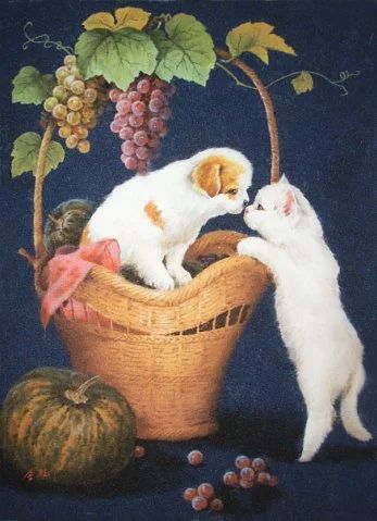 Лот: 7036131. Фото: 1. Картины из каменной крошки. Щенки. Произведения