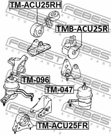Лот: 18589155. Фото: 1. Подушка двигателя правая TM-ACU25RH... Двигатель и элементы двигателя