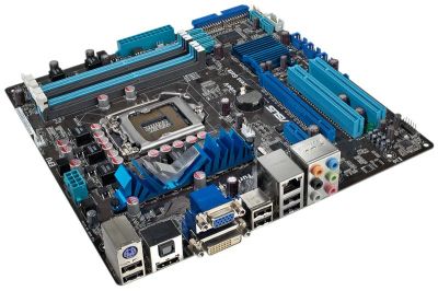 Лот: 7162684. Фото: 1. Материнская плата ASUS P7h55-M... Материнские платы