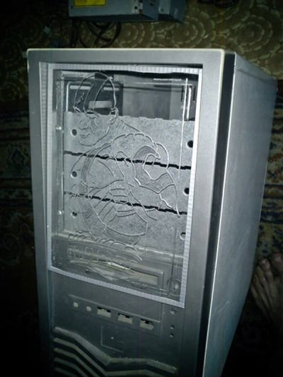 Лот: 5000565. Фото: 1. Мужиг. рисунок алюминием на стекле... Другое (компьютеры, оргтехника, канцтовары)