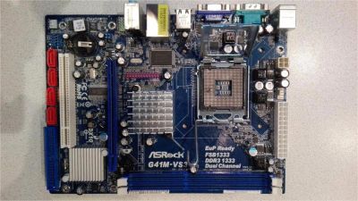 Лот: 9181387. Фото: 1. Материнская плата ASRock G41M-VS3... Материнские платы
