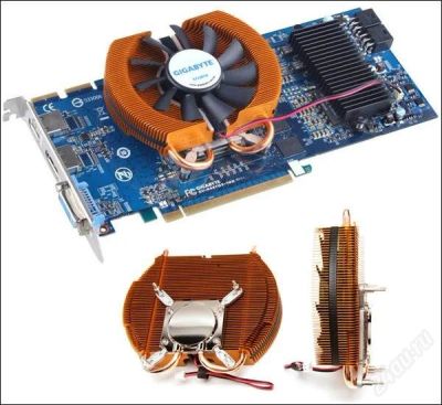 Лот: 1065477. Фото: 1. Gigabyte Radeon HD 4870 с кулером... Видеокарты