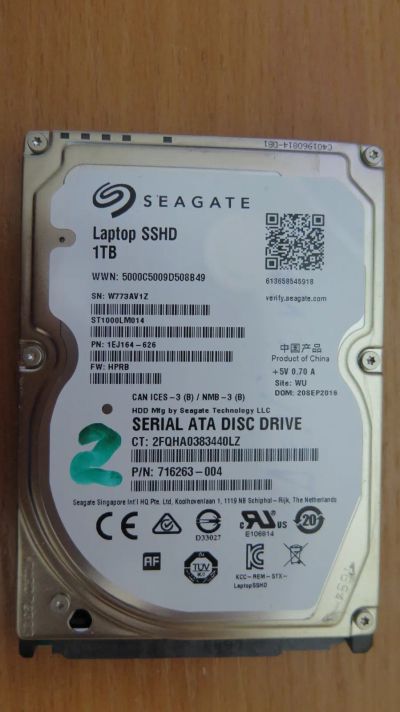 Лот: 24779803. Фото: 1. Жесткий диск Seagate Laptop SSHD... Жёсткие диски (HDD)