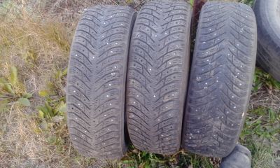 Лот: 12191540. Фото: 1. 3 покрышки, nokian hakkapeliitta... Шины