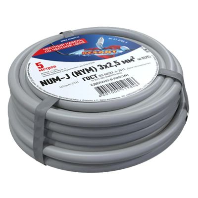 Лот: 24477842. Фото: 1. Кабель силовой Rexant NUM-J, 3x2... Провода, кабели