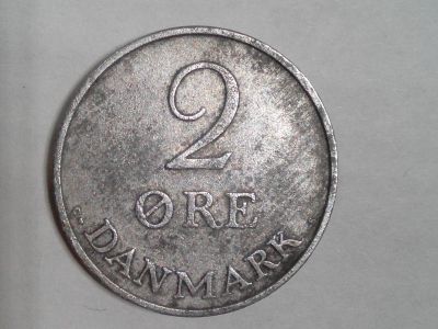 Лот: 14478300. Фото: 1. Монета Дании 2 эре. Европа