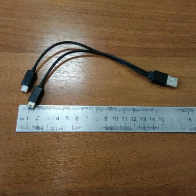 Лот: 14842490. Фото: 1. Кабель micro и mini USB два в... Дата-кабели, переходники