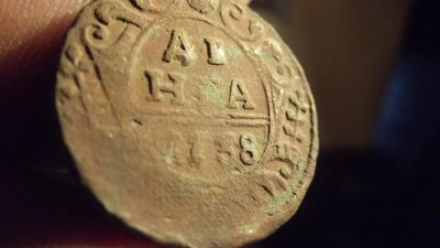 Лот: 11366517. Фото: 1. Денга 1738 года в погодовку. Непрочекан... Россия до 1917 года