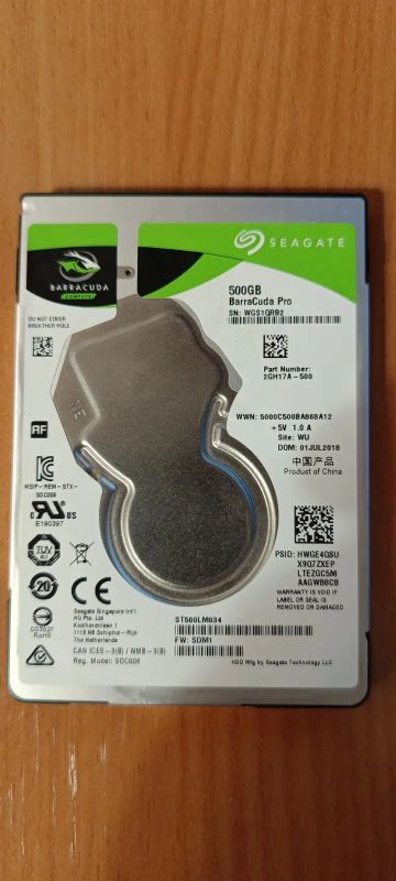Лот: 21983967. Фото: 1. seagate 500gb 2.5. Жёсткие диски (HDD)