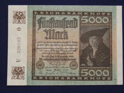 Лот: 4988828. Фото: 1. 5000 марок 1922 год. Германия... Германия и Австрия