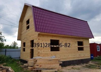 Лот: 10491591. Фото: 1. Дом 8х6 с мансардой4х8 из бруса... Срубы, бани, дома