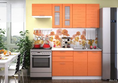 Лот: 10086409. Фото: 1. Кухня Техно (оранжевый). Кухонные гарнитуры