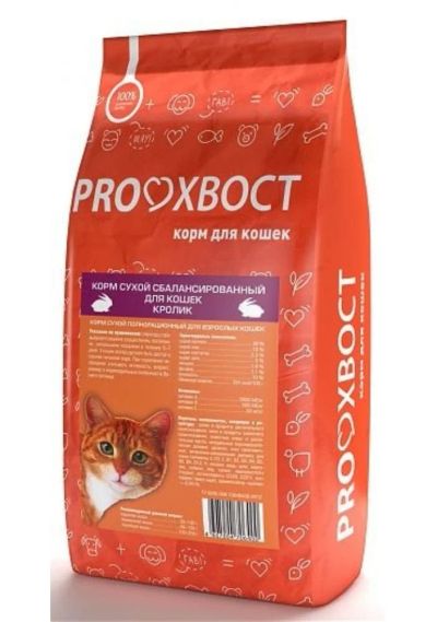 Лот: 7179229. Фото: 1. Корм PROхвост для кошек, кролик... Корма
