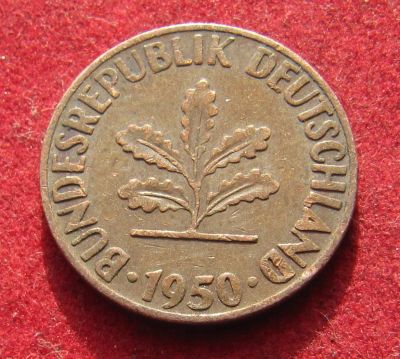 Лот: 20964958. Фото: 1. Германия 1 пфенниг, 1950г. Германия и Австрия