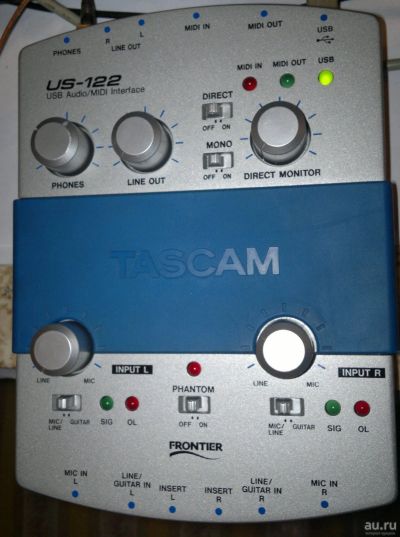 Лот: 15166931. Фото: 1. Tascam US-122 (Внешняя USB звуковая... Звуковые карты