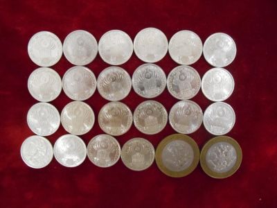 Лот: 25049016. Фото: 1. 1 рубль снг- - 21 шт 1 рубль пушкин... Россия после 1991 года