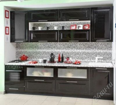 Лот: 1234739. Фото: 1. Кухня черный глянец. Кухонные гарнитуры