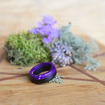 Лот: 13995717. Фото: 1. Кольцо фиолетовый-чёрный, р-р... Кольца, перстни