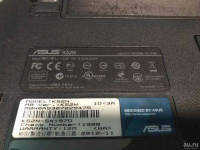 Лот: 17240660. Фото: 1. Ноутбук Asus K52N (на запчасти... Ноутбуки