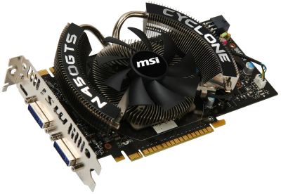 Лот: 4995912. Фото: 1. MSI N450GTS cyclone 1g ddr5. Видеокарты