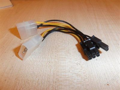 Лот: 2089678. Фото: 1. Переходник питания 2х4pin (molex... Шлейфы, кабели, переходники